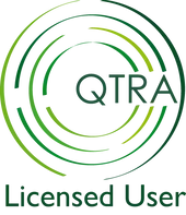 The logo for qtra is a licensed user.