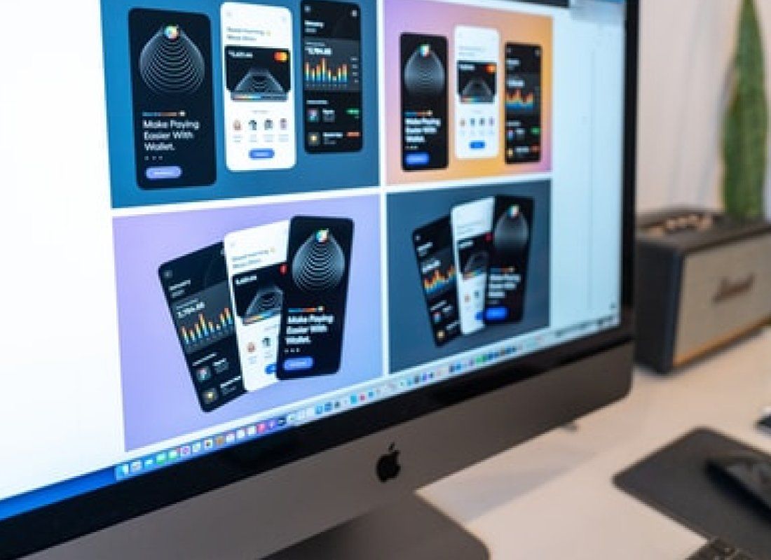 Imac Screen showing mobile Apps, Urbandog Media