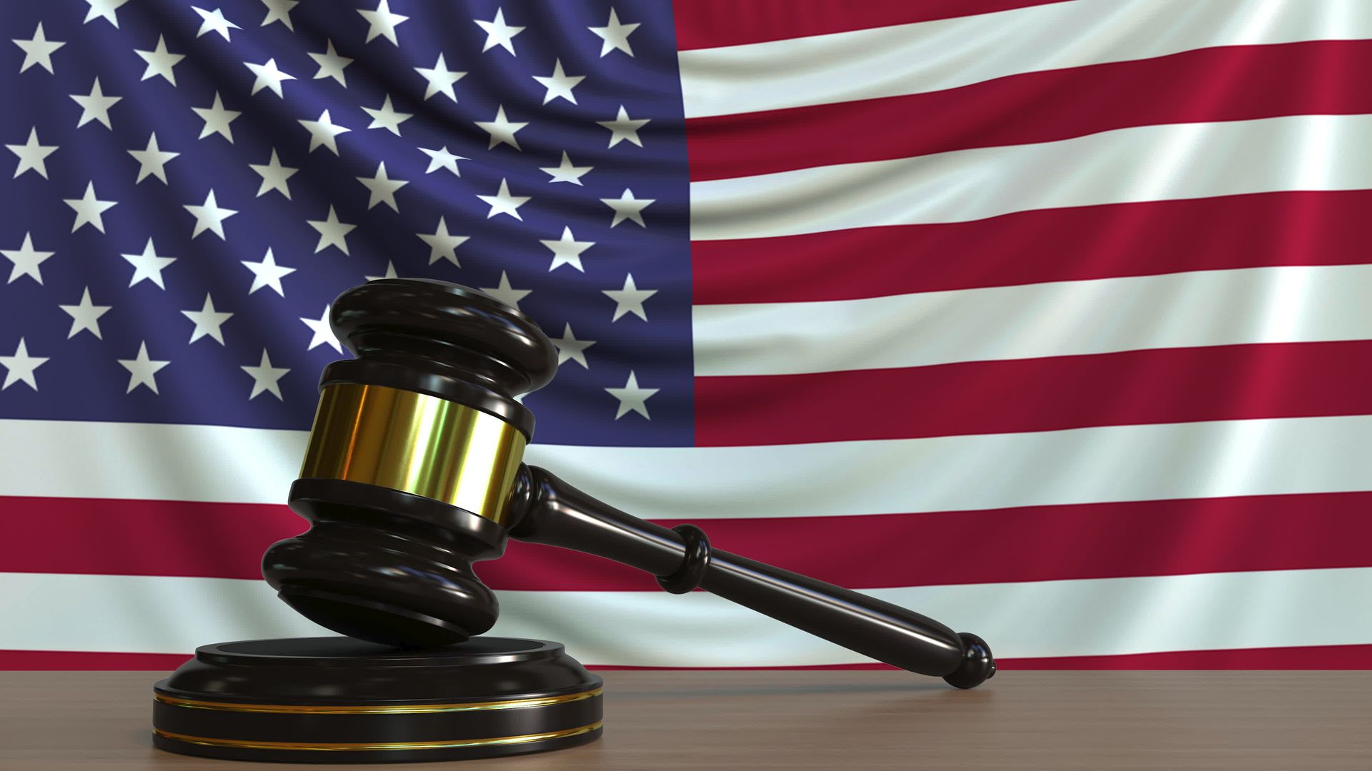Gavel on stand in front of the American flag, representing EB-3 visa attorneys.