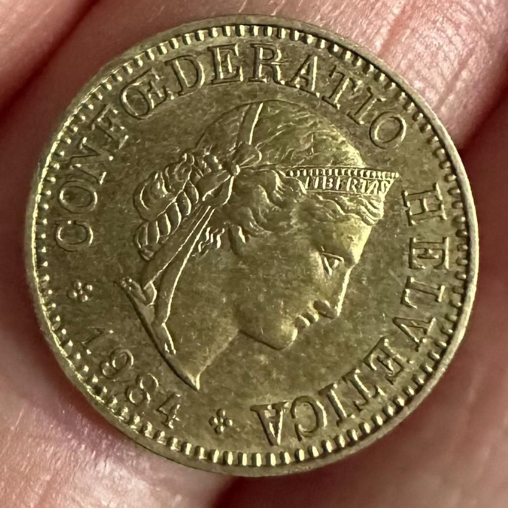 A Close Up of a Coin That Says ' Confoederatio Helvetica ' on It — John Platts Stamps & Coins In Clermont, QLD