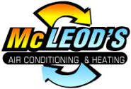 The logo for mcleod 's air conditioning and heating