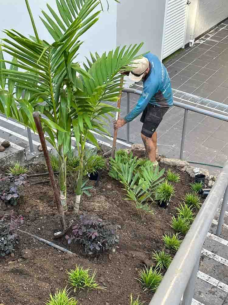 A Man Digging For Landscaping Purposes — Hallsmark Property Services