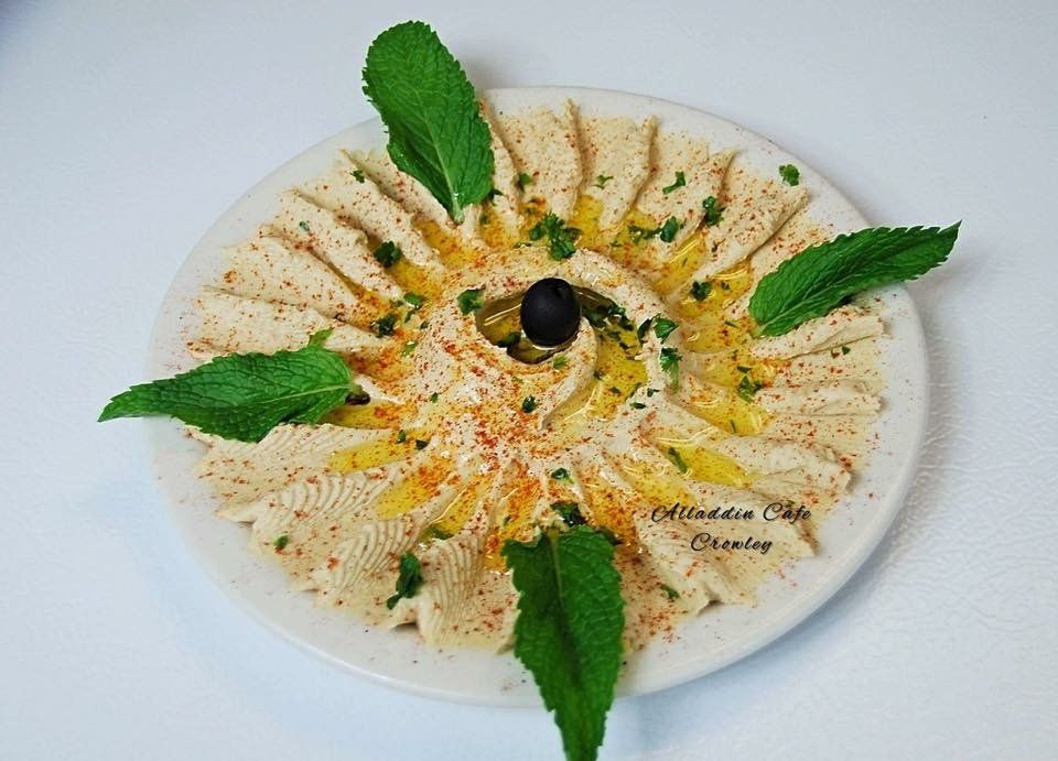 a plate of babaghanouge 