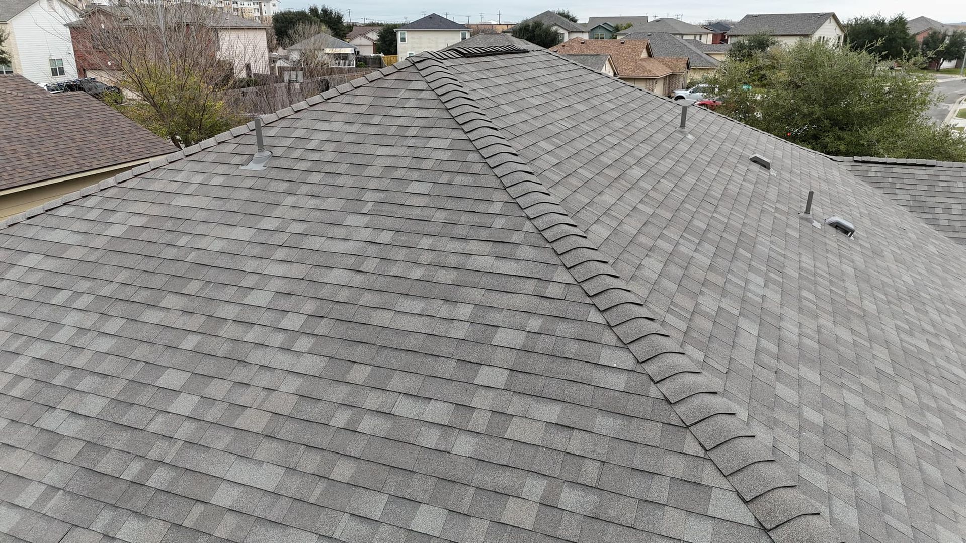 A roof with a lot of shingles on it