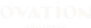 the word ovation is written in white on a white background
