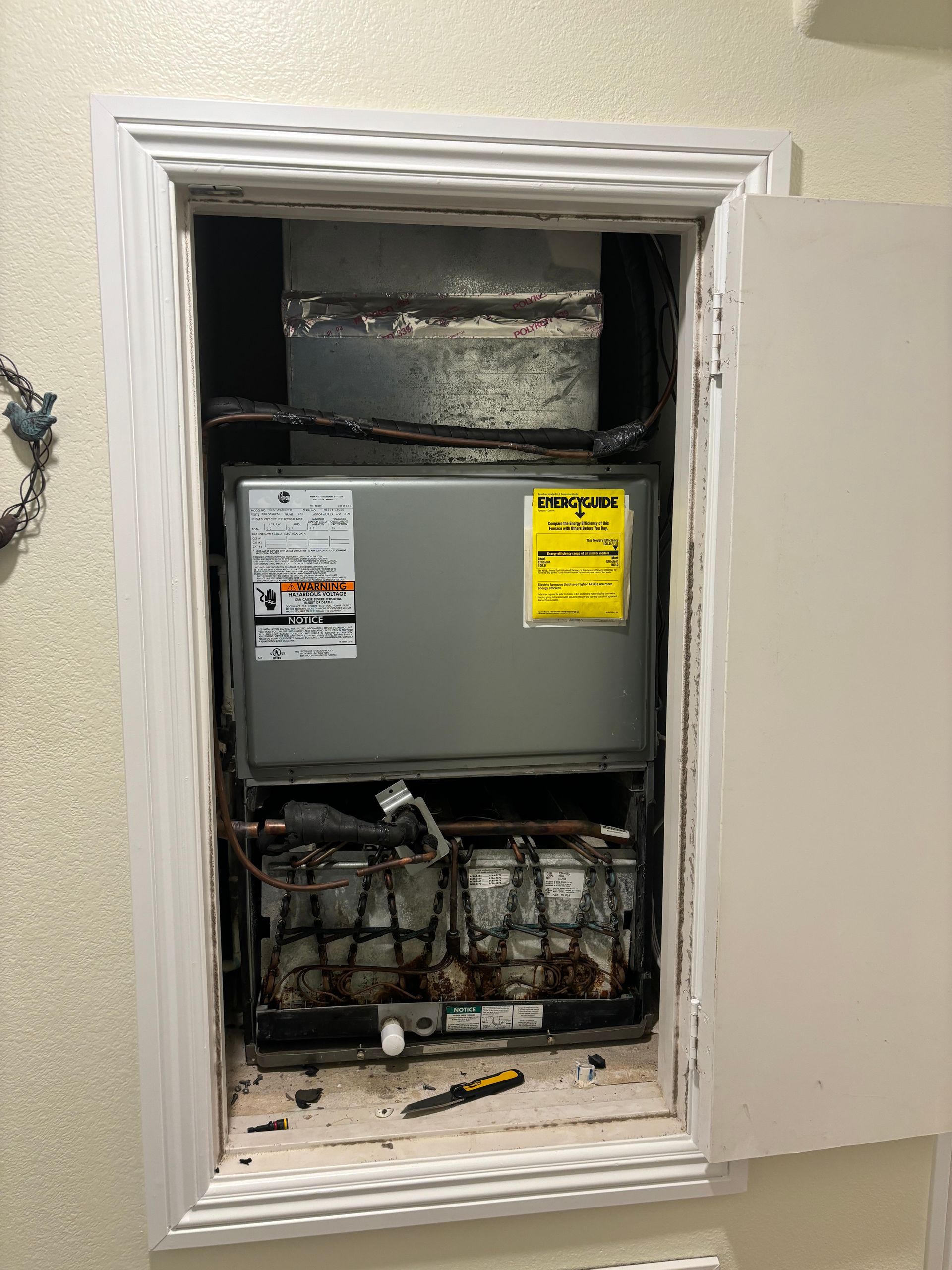 New air handler installed indoors
