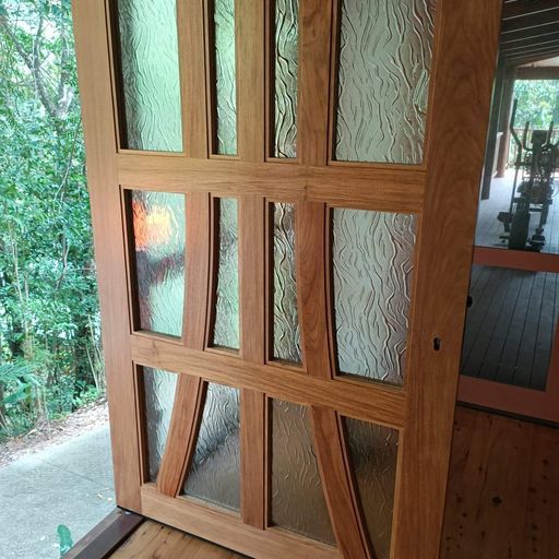 Wood With Glass Door — Bungalow, QLD — Johnston Joinery