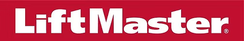 LiftMaster logo in white text on a red background