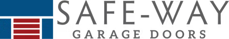 Safe-Way Garage Doors logo with red-and-blue icon and gray text
