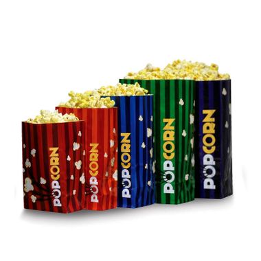 Popcorn Rentals — 85-oz. Striped Laminated Butter Popcorn Bag, Blue in Jackson, MS