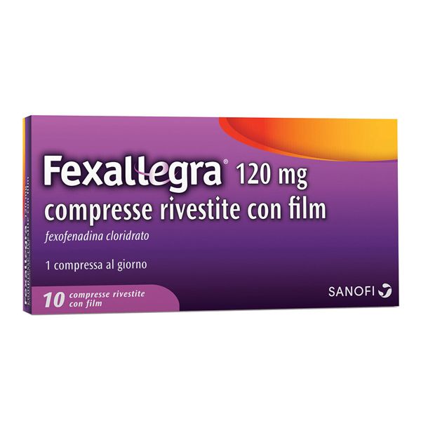 A box of fexallegra 120 mg compresse rivestite con film