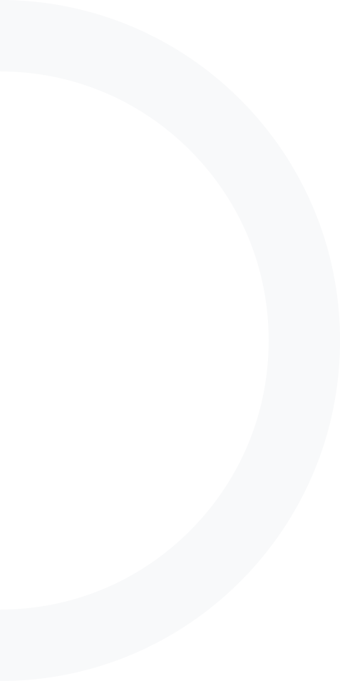 A white circle with a curve in the middle on a white background.