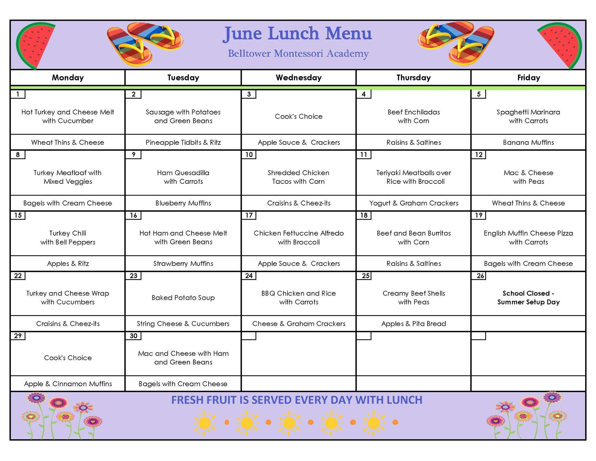 Lunch Program June