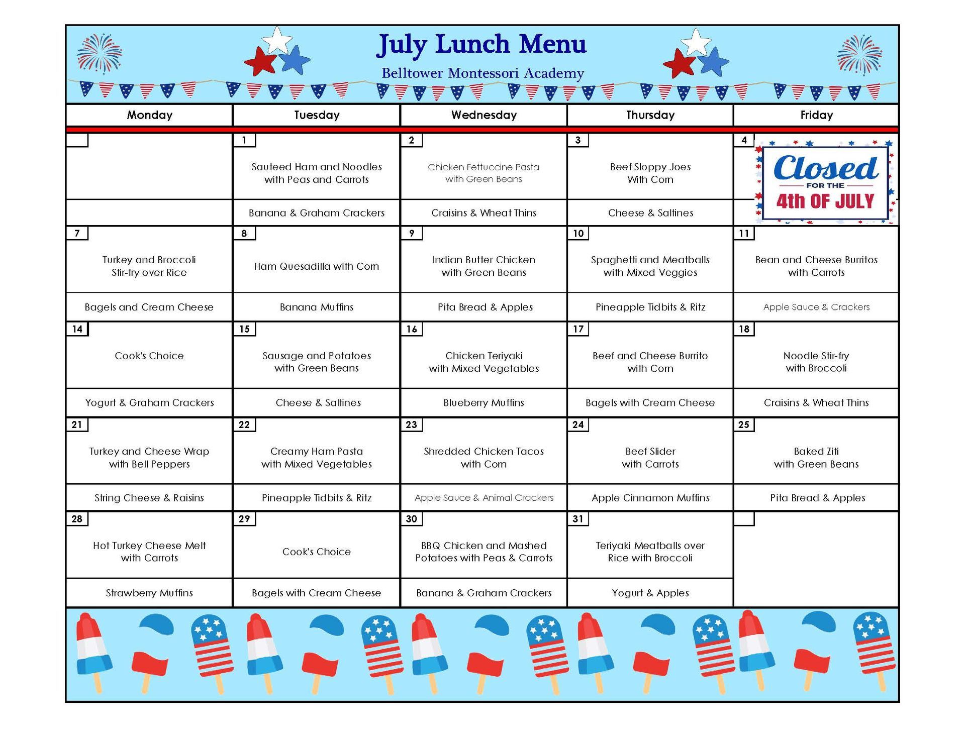 Lunch Program June