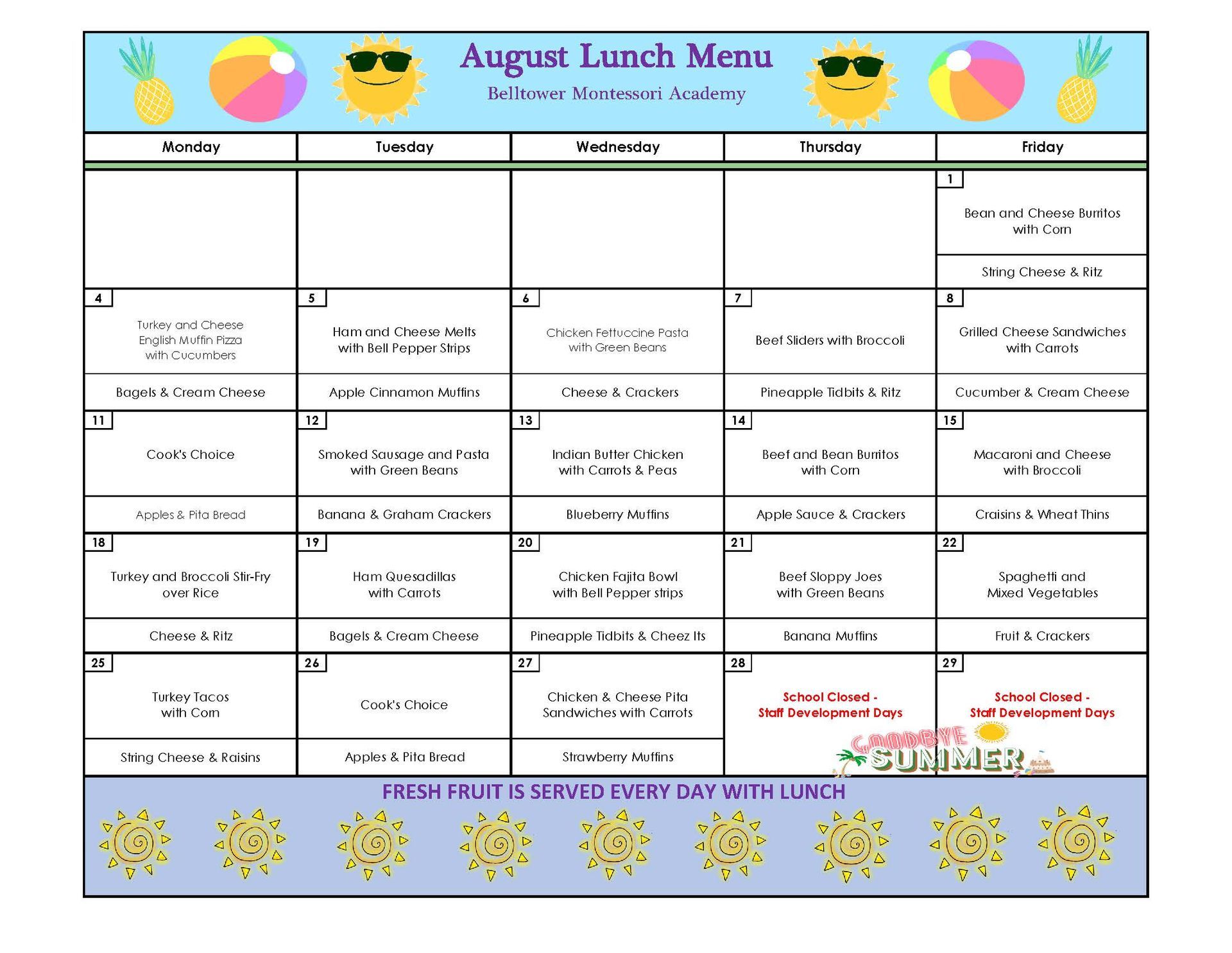 Lunch Program June