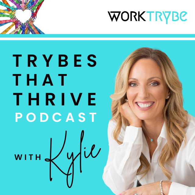 A woman is on the cover of a podcast called trybes that thrive