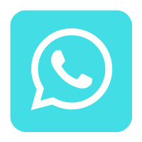 A blue square with a white whatsapp icon on it.