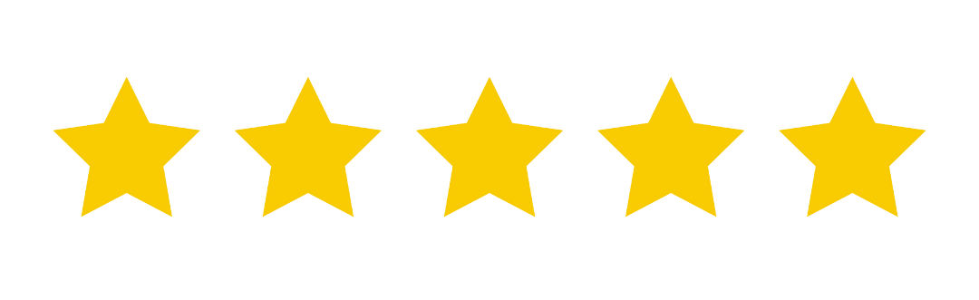 A set of five yellow stars on a white background.