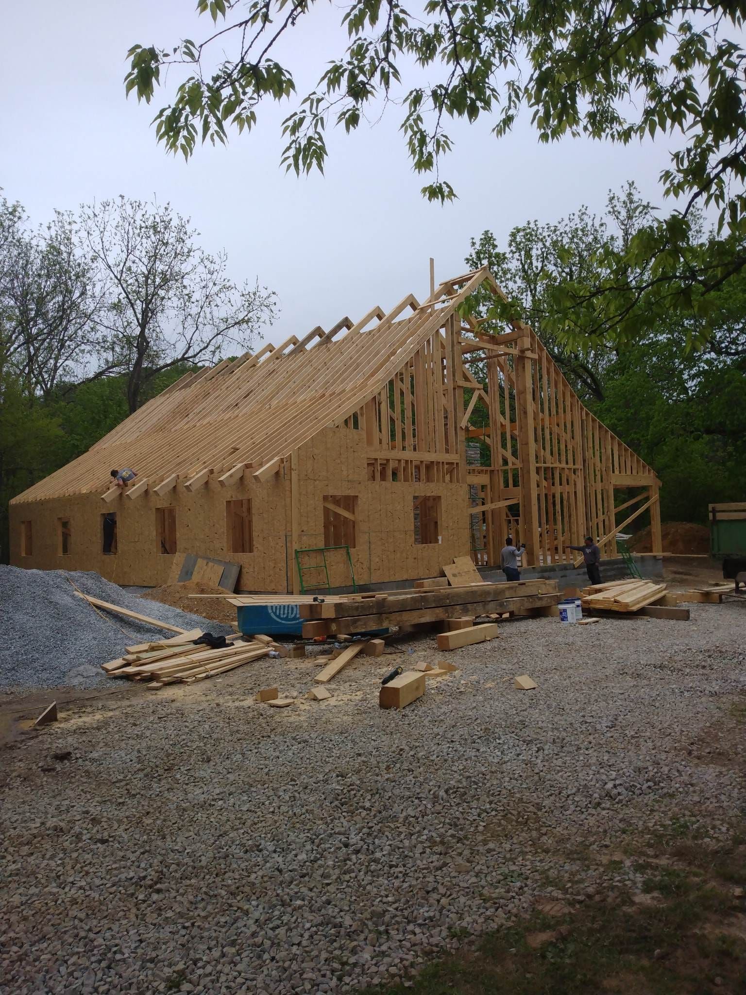 Barn framing under construction