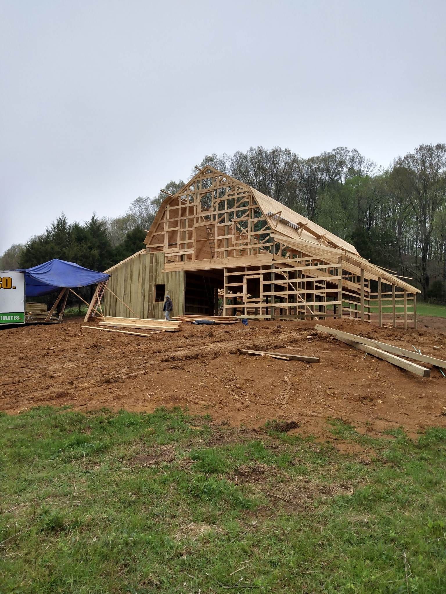 Barn construction framing project
