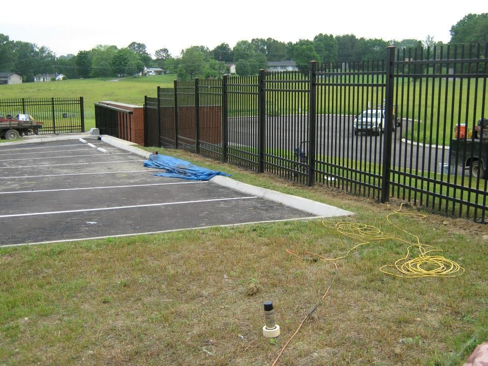 Industrial warehouse security fence installation