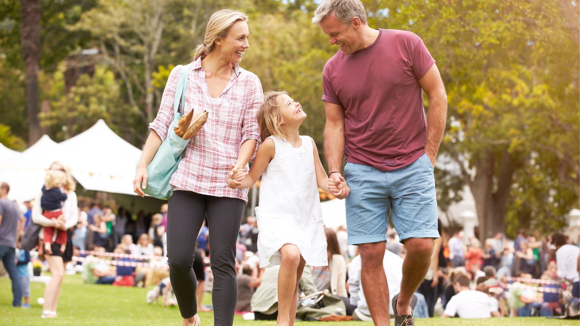 family relaxing outdoor