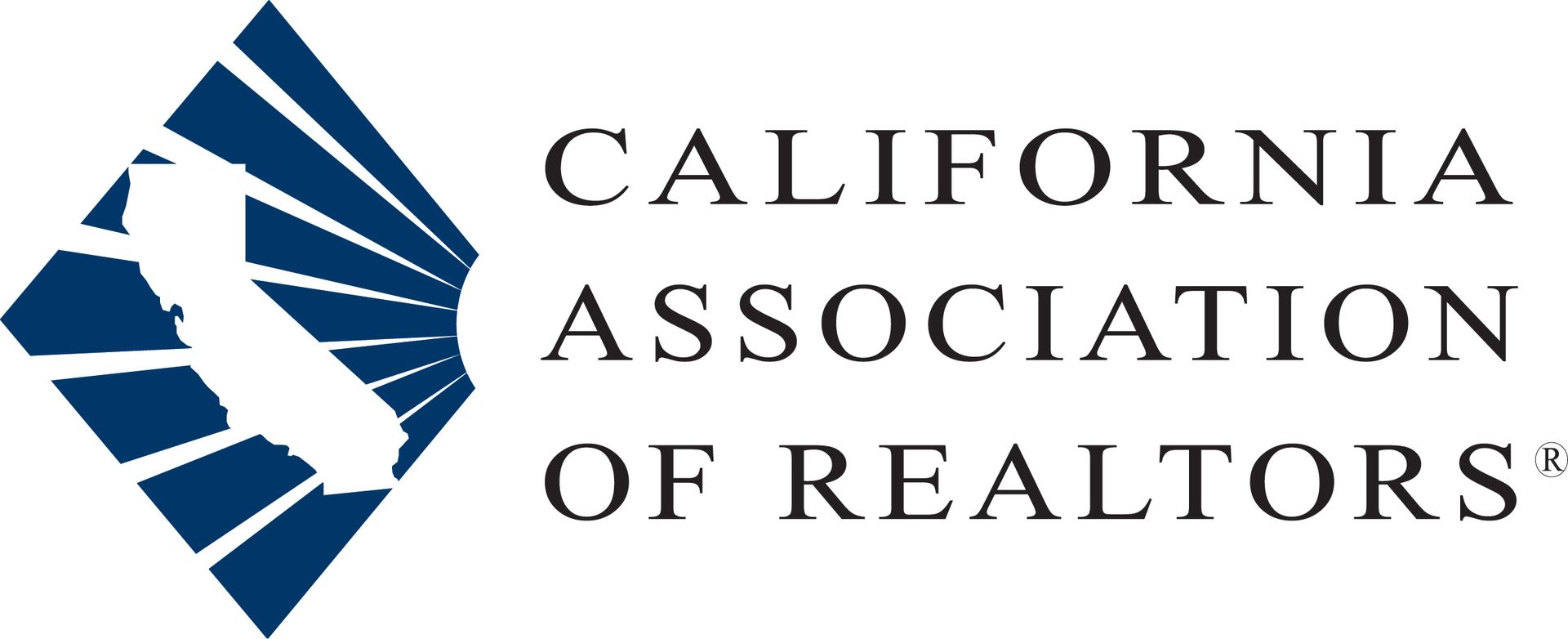 Logo for California Association of Realtors: California map in a diamond, with the text "CALIFORNIA ASSOCIATION OF REALTORS".