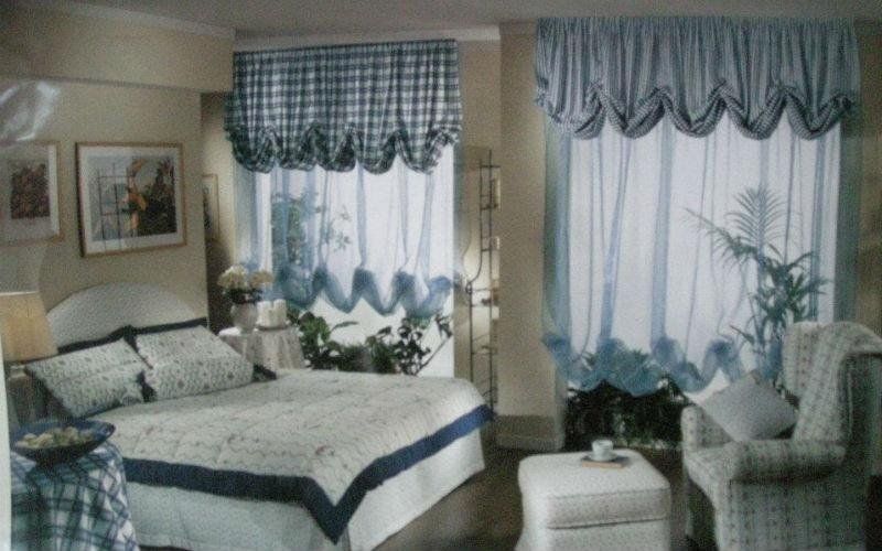 tende blu per camera da letto