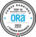 The logo for the top 10 management company in the world.