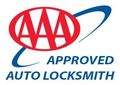 Aaa approved auto locksmith logo on a white background