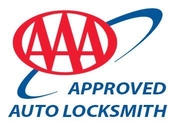 Aaa approved auto locksmith logo on a white background