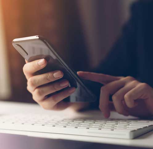 Woman using smartphone