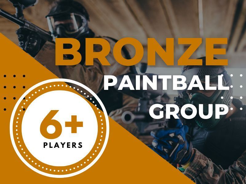 A poster for a bronze paintball group with 6+ players