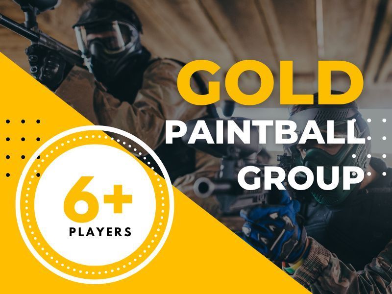 A poster for a gold paintball group with 6+ players