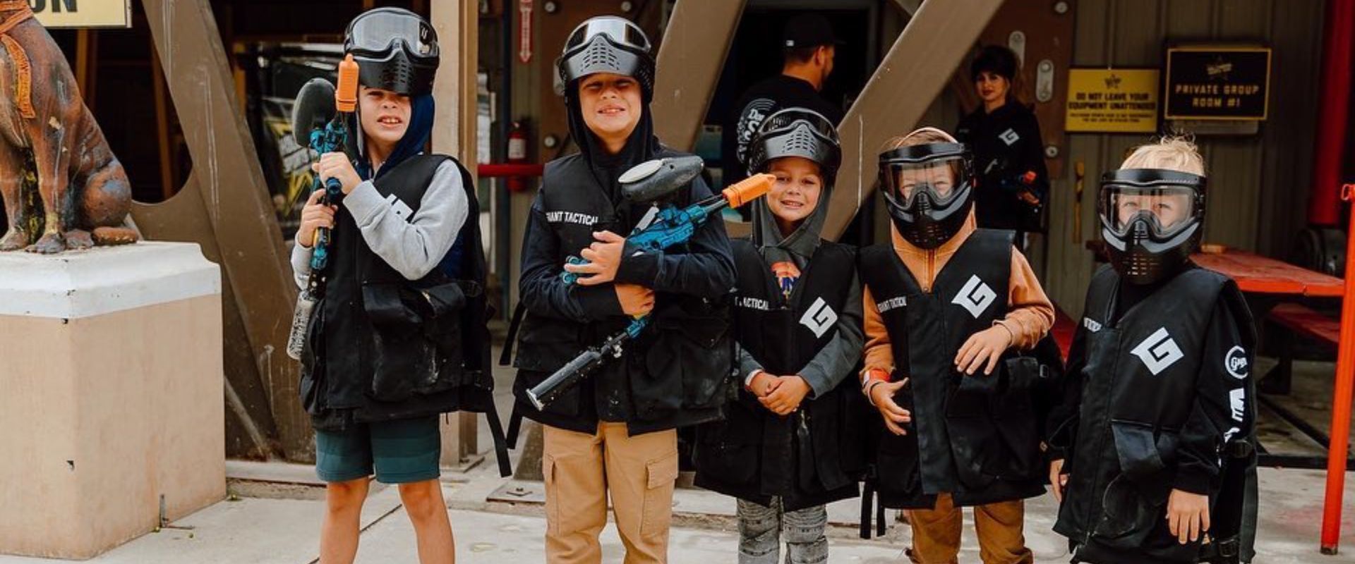 child paintball players