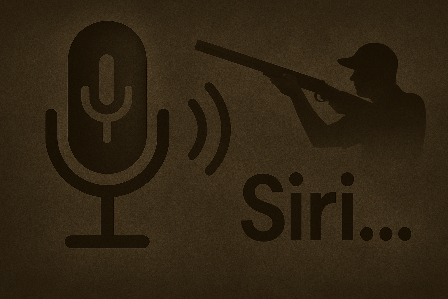 An image with the word Siri... to indicate that someone is using voice search for the gun trade.