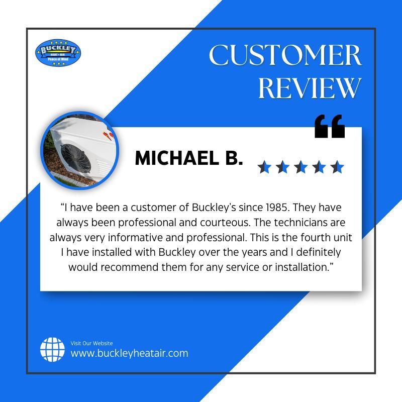 A customer review of buckley heat air.