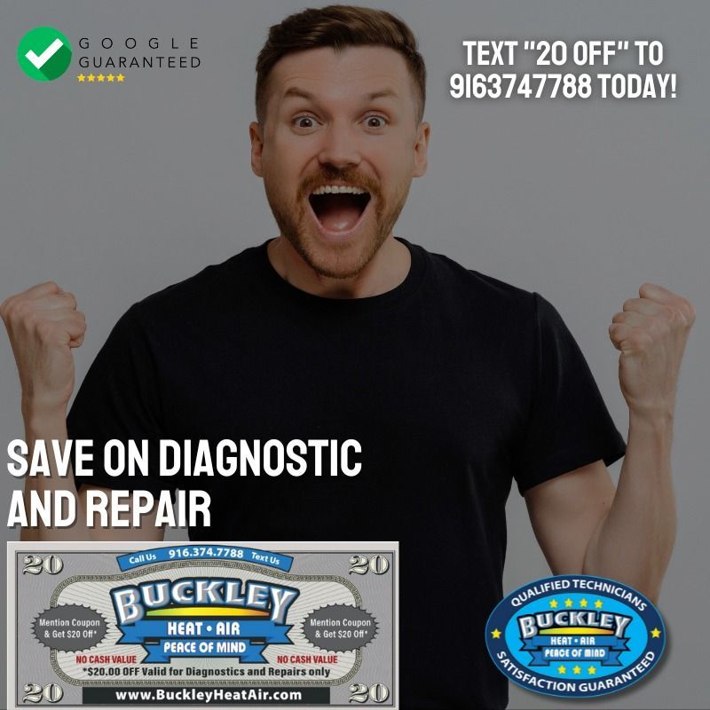 A man is holding his fist up in the air with a buckley coupon in front of him