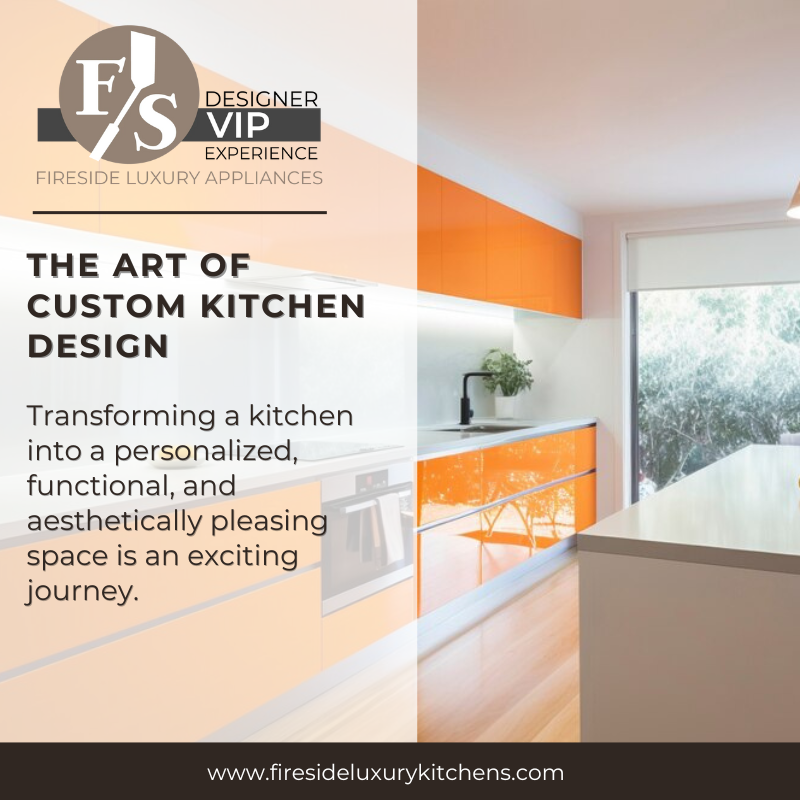 An advertisement for the art of custom kitchen design