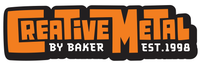 A black and white logo for creative metal by baker