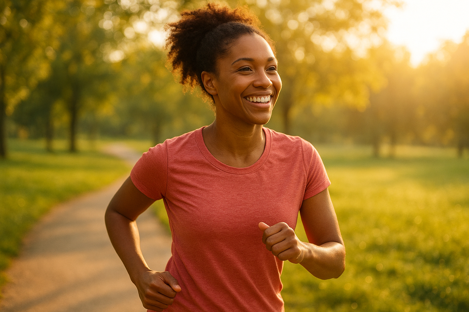 Young woman out for a morning jog