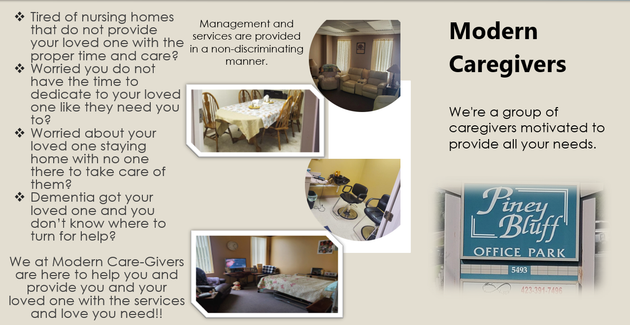 A flyer for modern caregivers at piney bluff