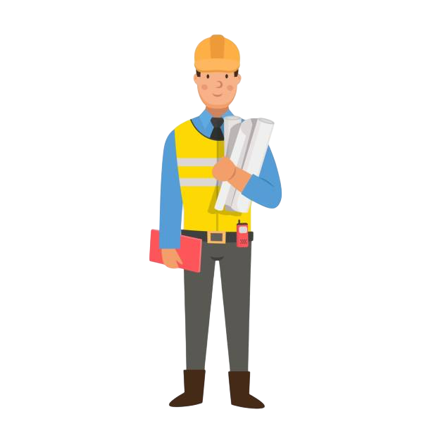 A cartoon illustration of a man wearing overalls and a hard hat giving a thumbs up. A cartoon illustration of a man wearing overalls and a hard hat giving a thumbs up.