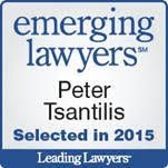 A logo for emerging lawyers , which is a leading lawyers award.