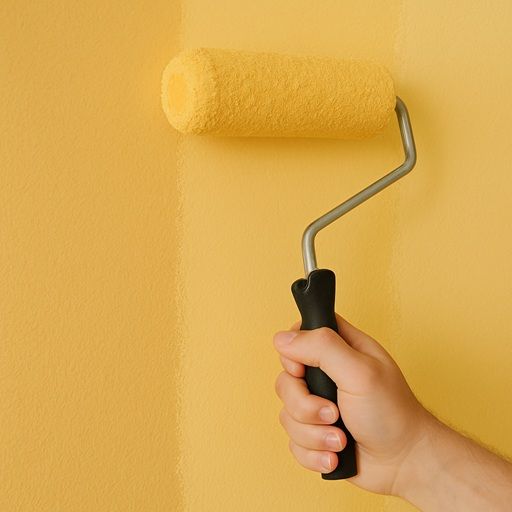 Painting interior wall with roller