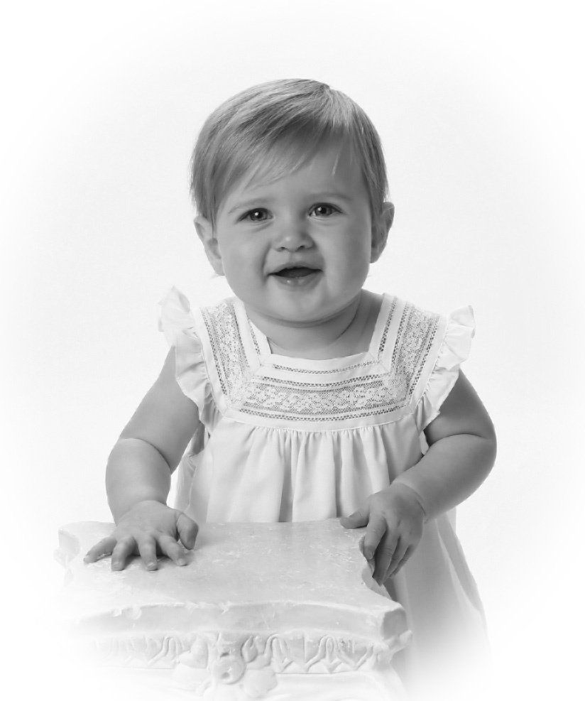 Vintage baby photography of girl in Nashville