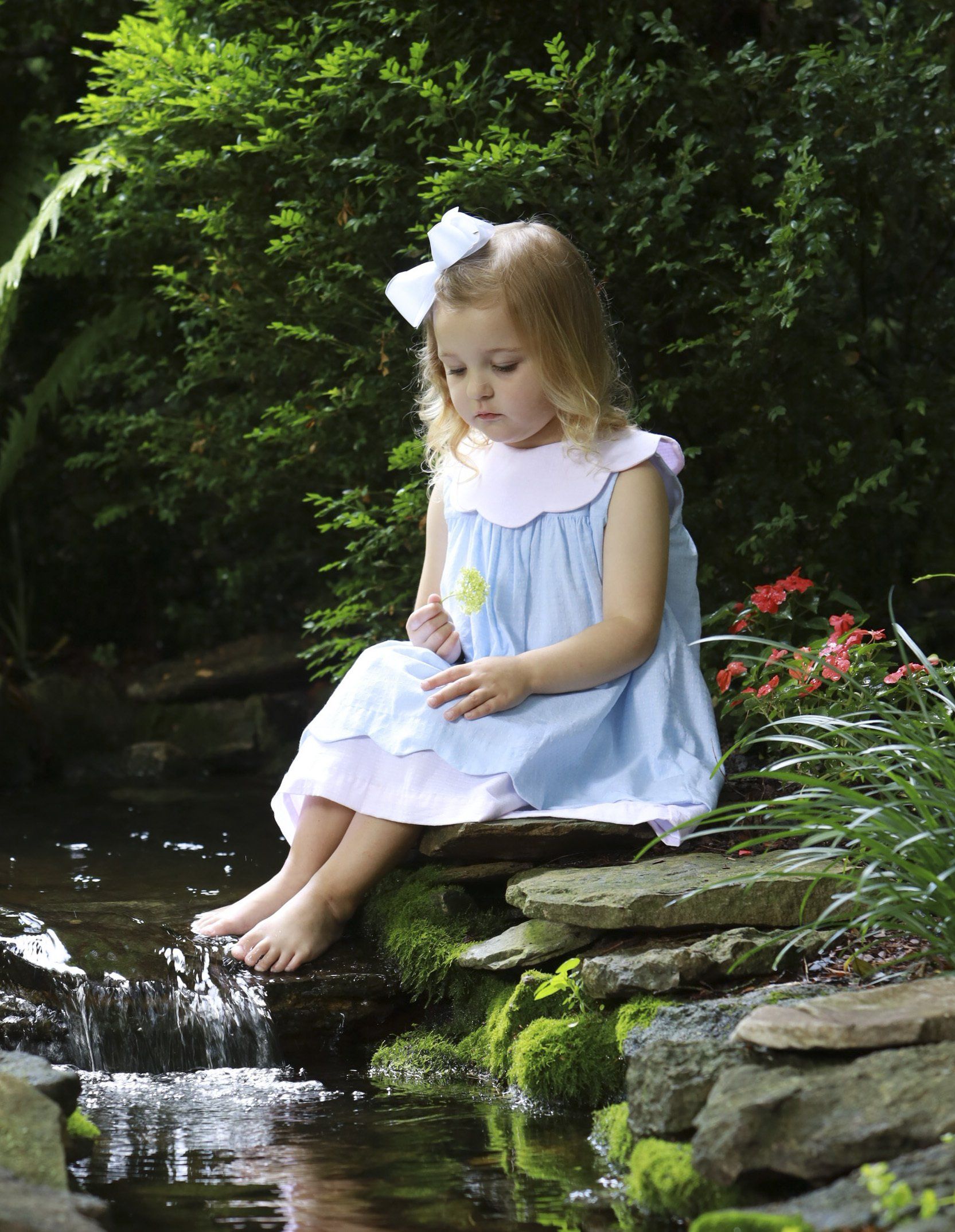 Photo of girl sitting by the creek in Nashville