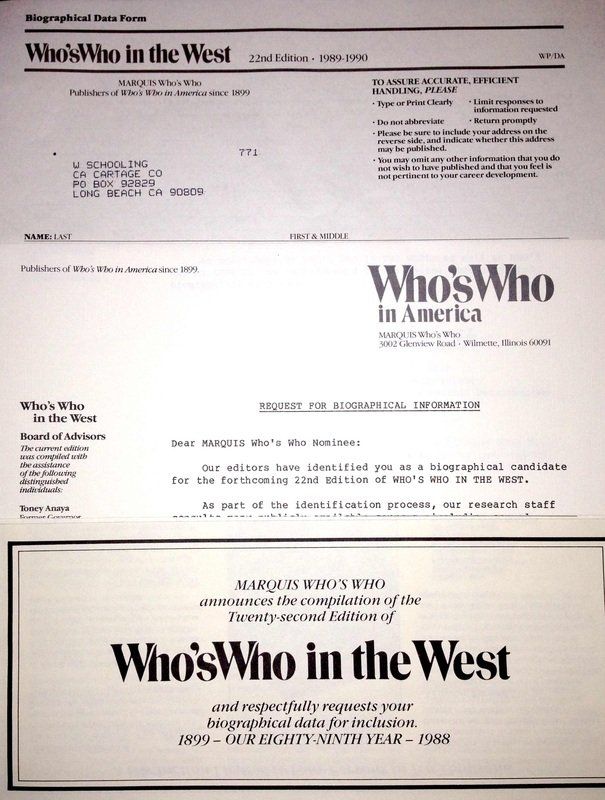 Who 's who in the west is written on a piece of paper