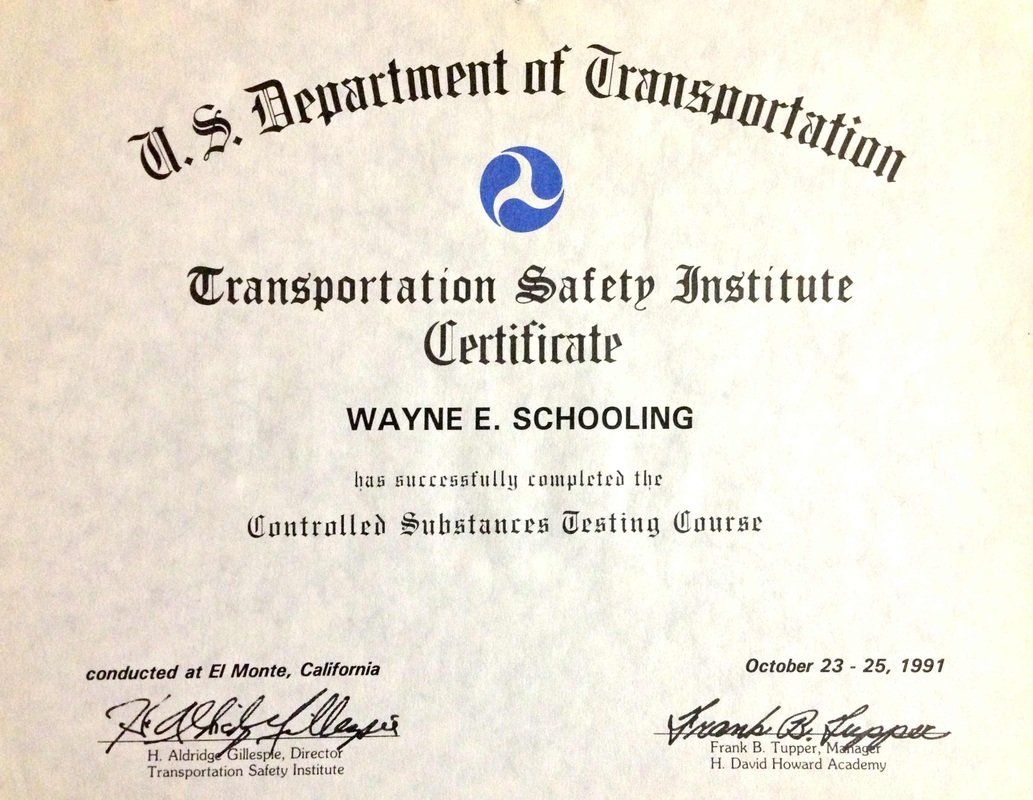 A certificate from the u.s. department of transportation