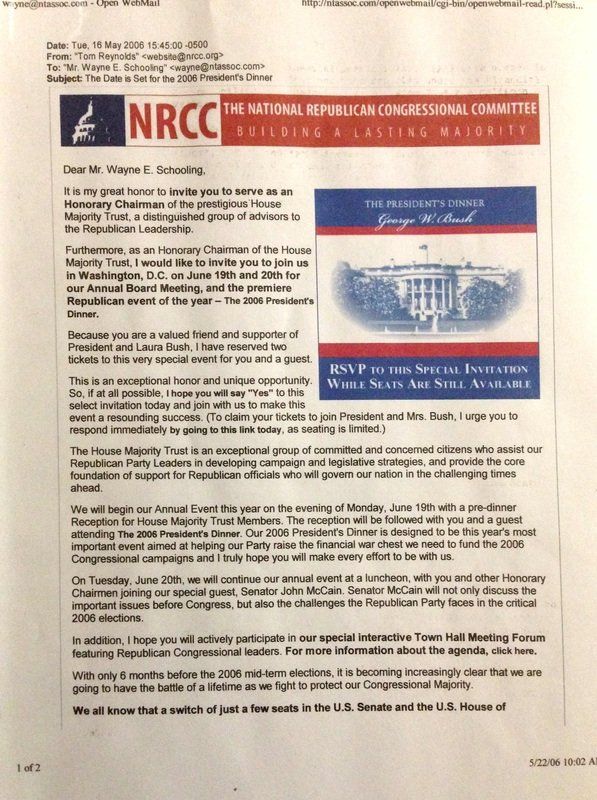 A letter that says nrcc on it